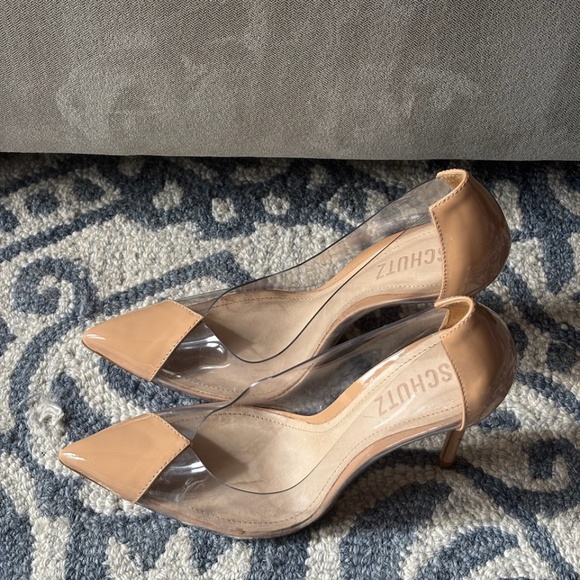 SCHUTZ Cendi Transparent Clear Point Toe Stiletto Pumps Heels - Picture 5 of 8